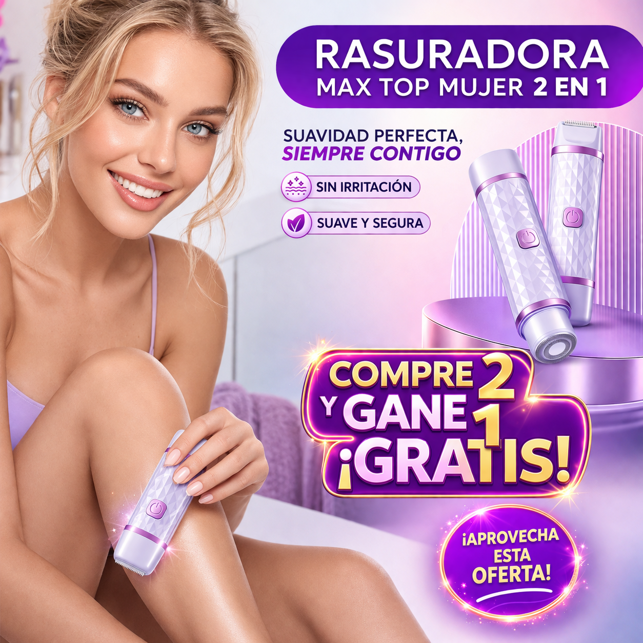 Rasuradora Max Top Mujer 2 en 1